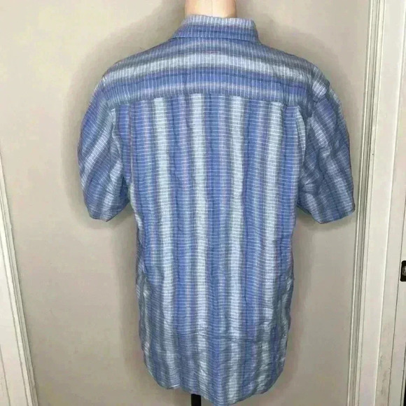 Tommy Bahama Men's 100% Linen Blue Button Down Shirt Size Medium - Picture 4 of 6